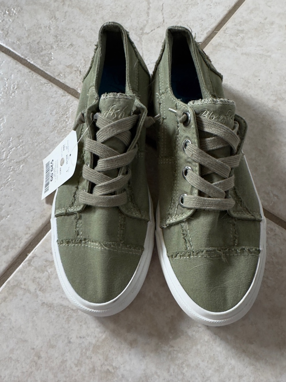 Blowfish Olive Green Canvas Low-Top Sneakers